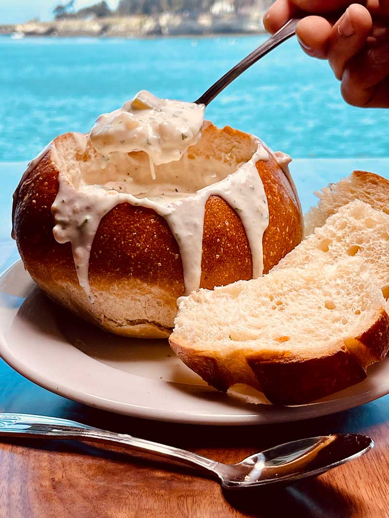 Firefish Grill Clam Chowder in Bread Bowl