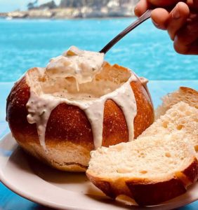 Firefish Grill Clam Chowder in Bread Bowl